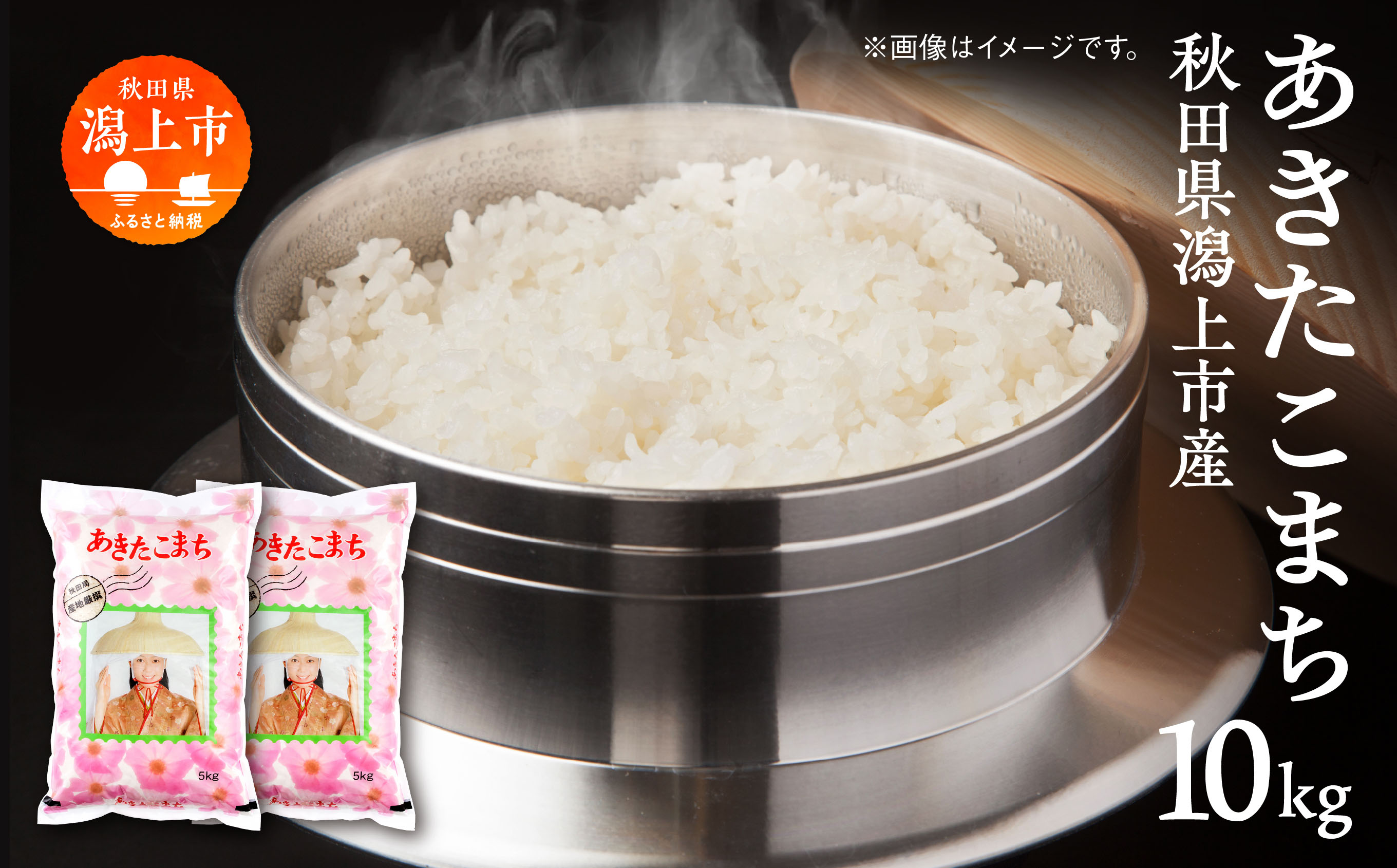 令和7年産　潟上市産あきたこまち（精米）10kg（5kg×2）【鐙惣米穀店】