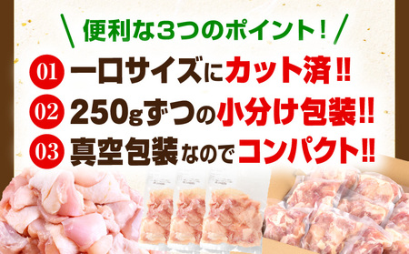【2月・4月・6月お届け】【全3回定期便】宮崎県産若鶏 もも肉 2.5kg(250g×10パック)  小分け 真空パック 鶏肉
