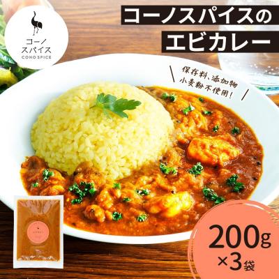 ふるさと納税 名古屋市 コーノスパイス エビカレー 200g×3パック
