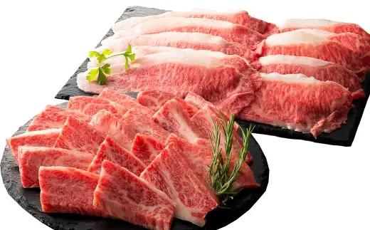 ＜ R8年熊本地震復興支援 ＞くまもと黒毛和牛 【 藤彩牛 】 2種食べ比べ （ バラ焼肉用 ・ ローススライス ） お肉 肉 ニク にく 牛肉 牛 精肉 ロース スライス 焼肉 BBQ バーベキュー 食べ比べ セット 詰め合わせ 冷凍