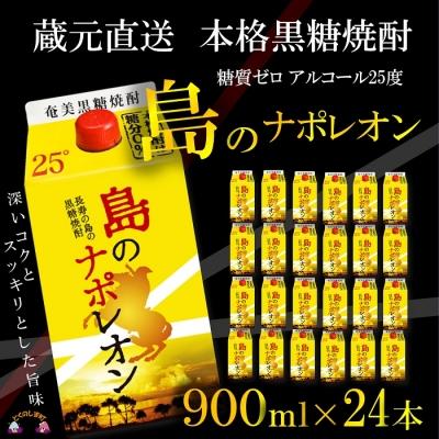 ふるさと納税 徳之島町 【蔵元直送便】本格黒糖焼酎　島のナポレオン900mlパック×24本 | 