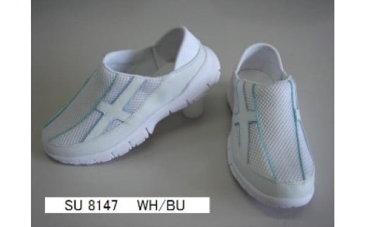 ナースサンダル　SU8147 （WH/BU、Lサイズ）