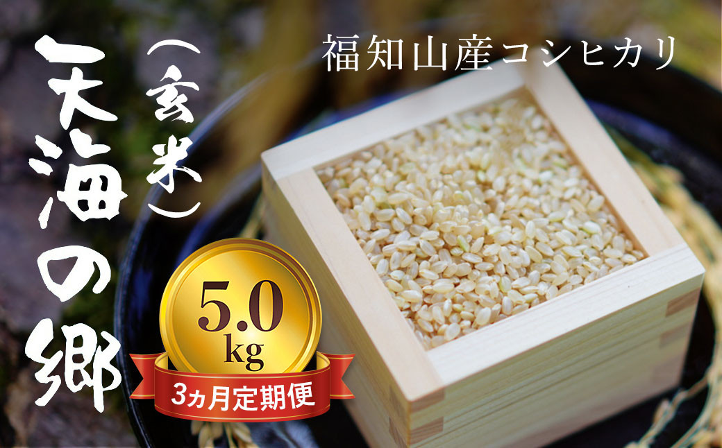 
【令和6年産新米】【3ヵ月定期便】京都福知山産コシヒカリ『天海の郷』5kg（玄米）天空に広がる天海の郷 / ふるさと納税 こめ コメ 米 コシヒカリ こしひかり 玄米 定期 3カ月 おいしい 美味しい 美容 健康 天空 雲海 天海の郷 京都府 福知山市 FCCM036
