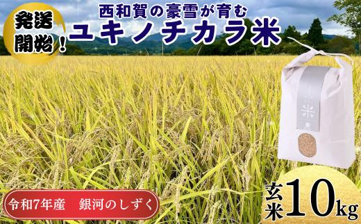 【令和7年度産】ユキノチカラ米　銀河のしずく　玄米10kg