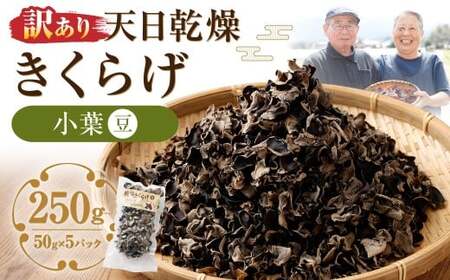 【訳あり】 天日乾燥きくらげ 「小葉（豆）」 50g×5パック 合計250g キクラゲ 木耳 乾燥きくらげ きのこ キノコ 野菜 小葉 豆 国産 常温