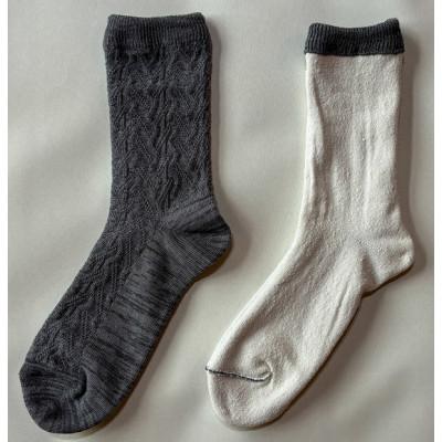 ふるさと納税 桐生市 【ezu】ひえとりくつした 薄手/グレー◆シルク×コットンの二重構造靴下◆ジャガード編み