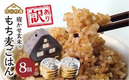 訳あり 白川村産 寝かせ玄米もち麦ごはん 8個 パックごはん パックご飯 パックライス レトルト 白川郷 こしひかり コシヒカリ 常温 防災 こめ コメ 訳アリ 新生活 応援 こだわりの お米 岐阜県