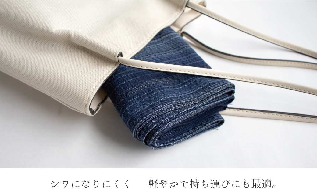 【日本製】 三河木綿 しじら織り ストール_ネイビー【G0539】 ネイビー