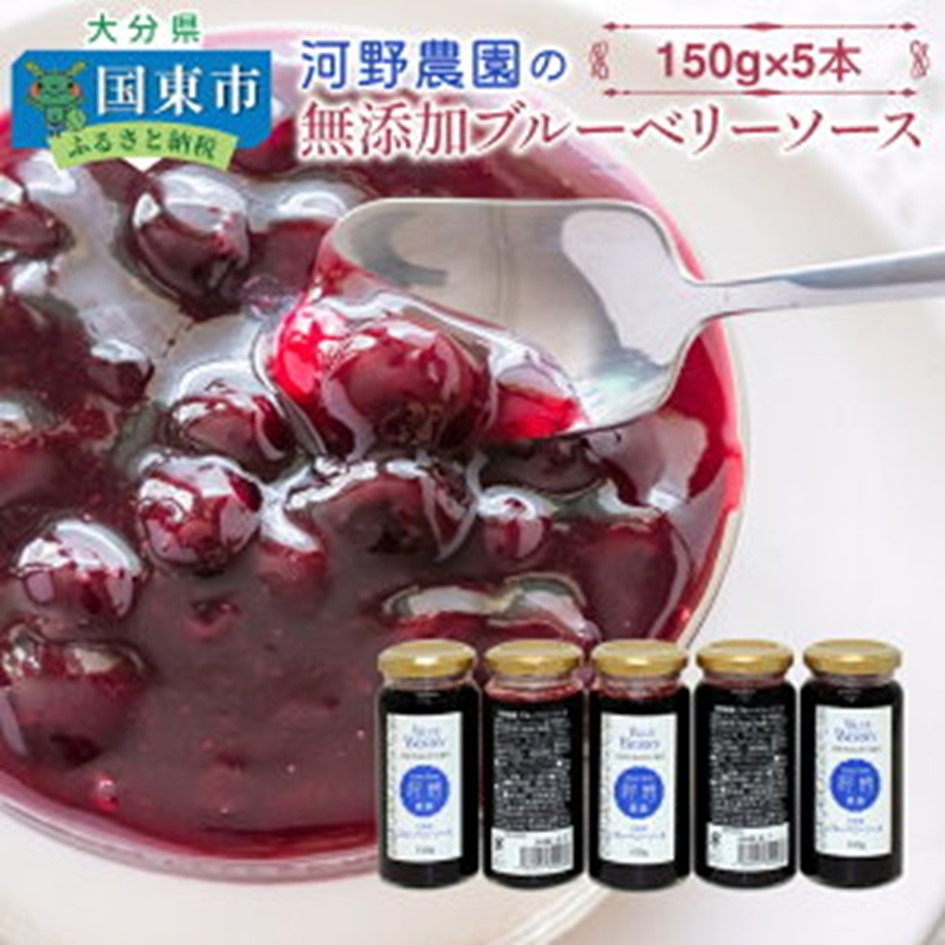 河野農園の無添加ブルーベリーソース150g×5本_1450R