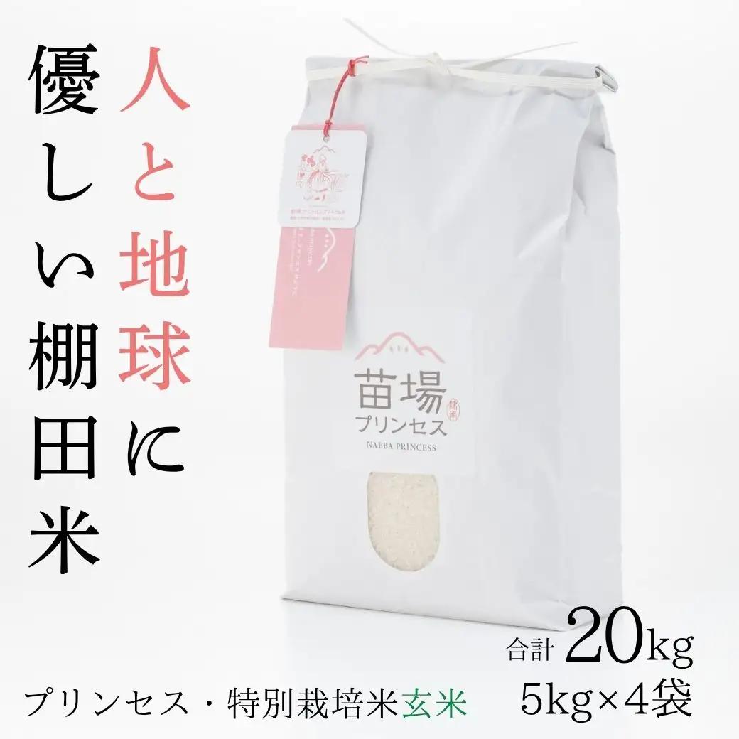 【令和8年産先行予約】魚沼産コシヒカリ 苗場プリンセス 特別栽培米 農薬化学肥料5割減 玄米20kg（5kg×4） |津南町 魚沼産 コシヒカリ