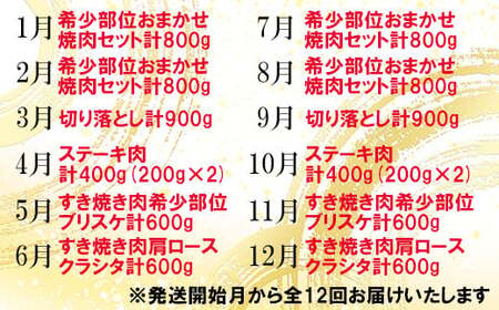 [3月発送開始]＜12か月定期便＞匠牧場 片桐さん厳選【おおいた和牛食べつくしコース】 牛肉 和牛 定期便 12回 12ヶ月 おすすめ 国産  ＜102-803＞