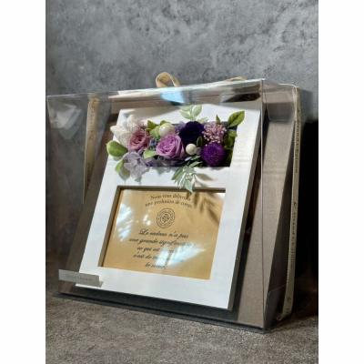 ふるさと納税 出雲市 ブリザードフラワーのフォトフレーム(木製スタンドタイプ)【パープル】 |  | 02