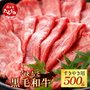 【ふるさと納税】【くまもと黒毛和牛】すきやき用 500g ブランド牛 牛肉 すき焼き スキヤキ 多良木町 国産 和牛 焼き肉 スライス バーベキュー グルメ 肥後 国産 九州 熊本県産 冷凍配送 熊本県 多良木町 送料無料