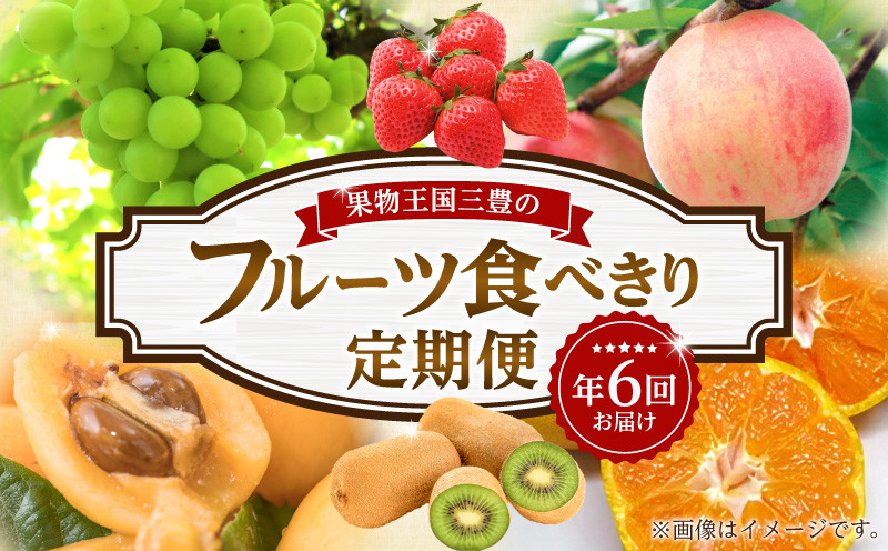 
            【ふるさと納税】【配送不可地域：北海道・沖縄県・離島】三豊市 フルーツ定期便 年間6回 定期 定期便 定期的 フルーツ 果物 果物定期便 フルーツ王国 食べきり 食べ比べ 詰め合わせ 旬 みかん いちご びわ 桃 マスカット キウイ お取り寄せ 香川県 送料無料  秋 旬
          