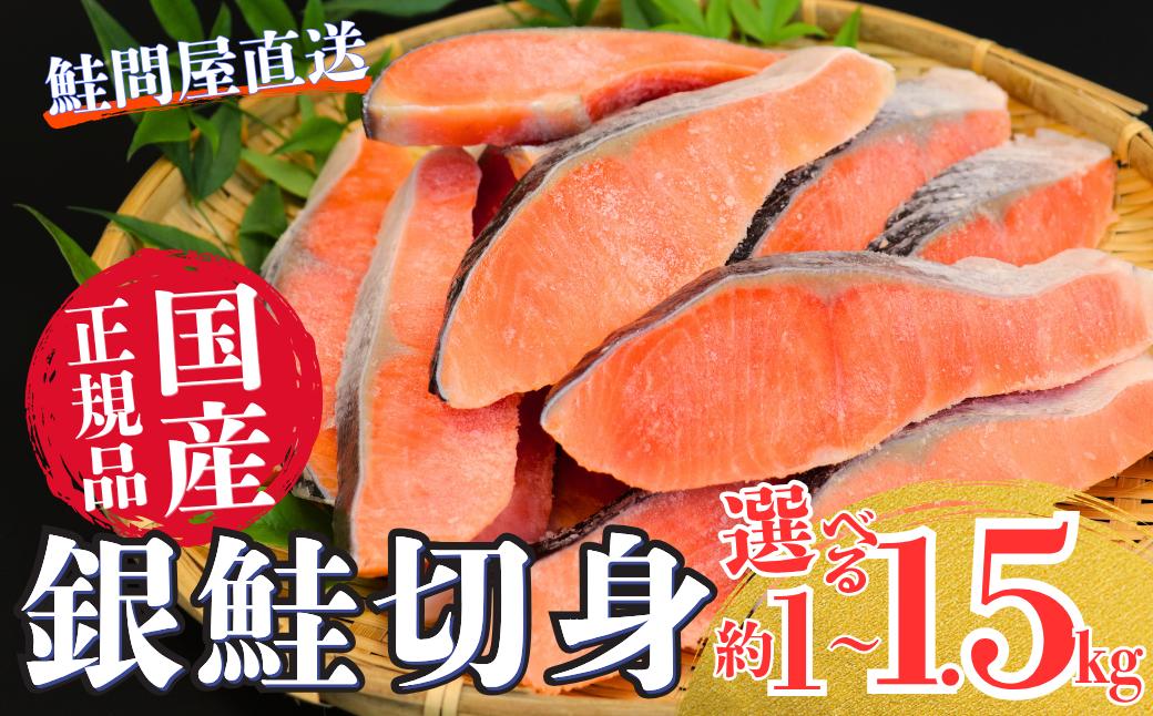 
                  国産塩銀鮭切身　選べる容量 1kg 1.5kg  銀鮭 フレーク 海鮮  さけ サケ 切身 しゃけ 切り身 冷凍 家庭用 レシピ ムニエル ちゃんちゃん焼き  おかず 弁当  サーモン 魚 【MS10-11】
                