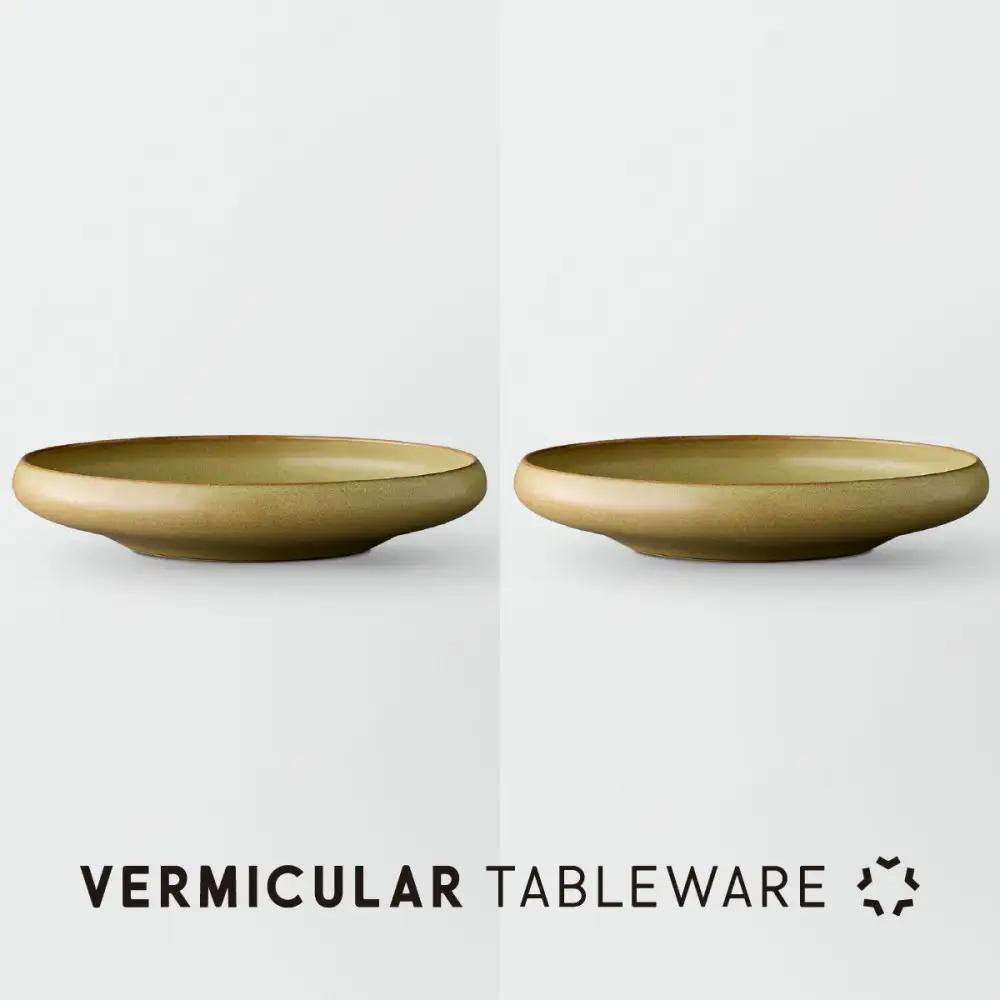 Tableware Shallow Bowl Curveペアセット21cm 鶯
