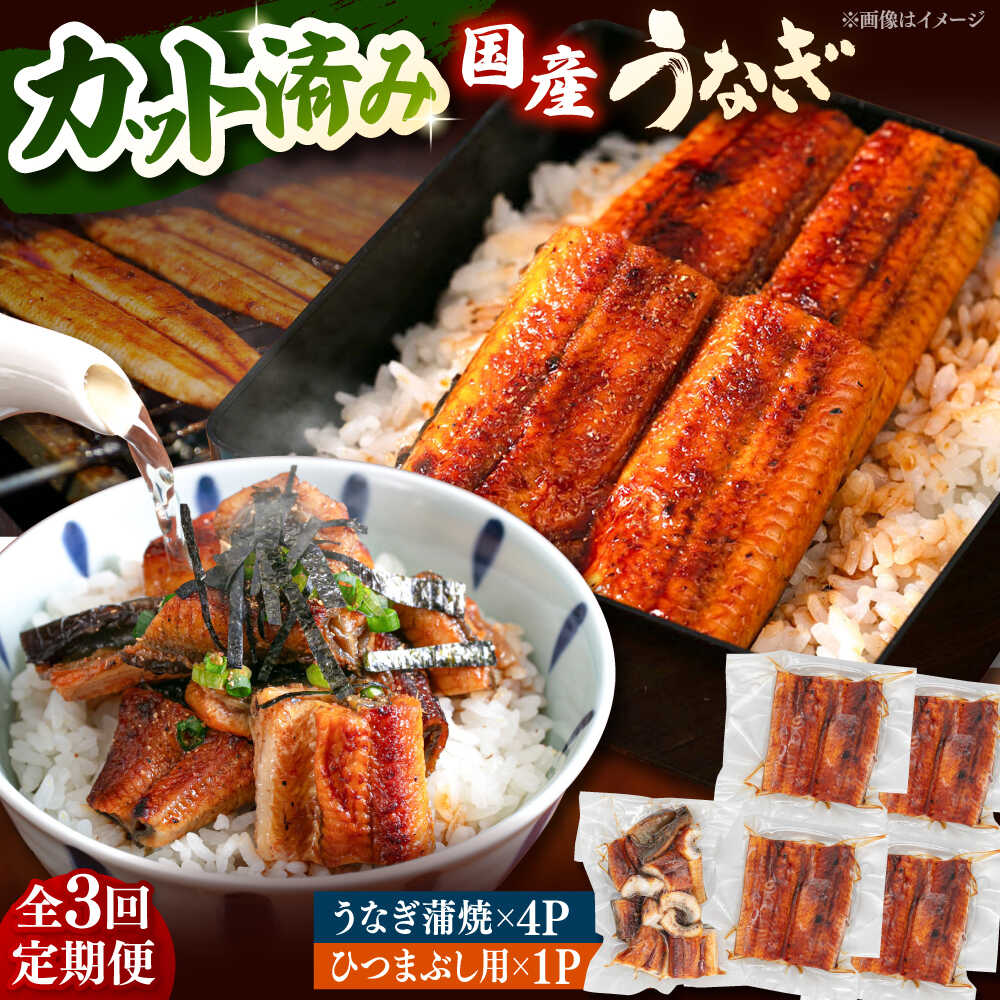 【ふるさと納税】【全3回定期便】 国産 うなぎの蒲焼 約70g×4Pとひつまぶしセット ▼ うなぎ 鰻 ウナギ 蒲焼 蒲焼き ひつまぶし 定期便 桂川町/山水商事[ADAH040]