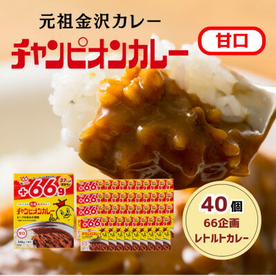 【ふるさと納税】【66(ロクロク)企画限定商品】チャンピオンカレーレトルト甘口246g×40個セット【1735943】