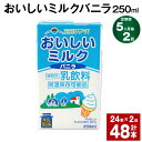 【ふるさと納税】【定期便】【5ヶ月毎2回】おいしいミルクバニラ 250ml 24本 計48本（24本×2回） 牛乳 乳果オリゴ糖 バニラ風味 乳飲料 おやつ ジュース ドリンク 長期間保存 熊本県産 国産 九州 熊本県 菊池市 送料無料