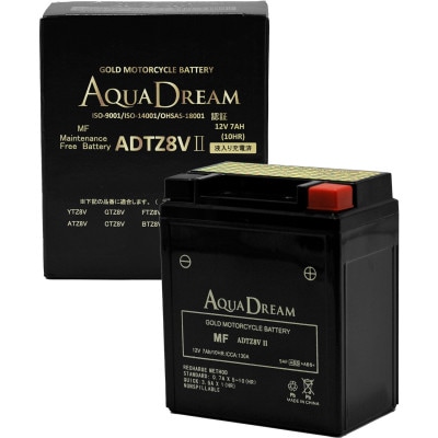 AQUADREAM GOLD バイク用バッテリー 液入充電済 ADTZ8V II 1個【配送不可地域：沖縄】【1641571】