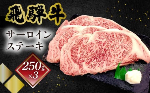 菊の井 飛騨牛サーロインステーキ  250g×3 牛肉 ブランド牛 国産 ギフト 贈答【冷凍】サーロイン 飛騨牛 下呂市 牛 牛肉