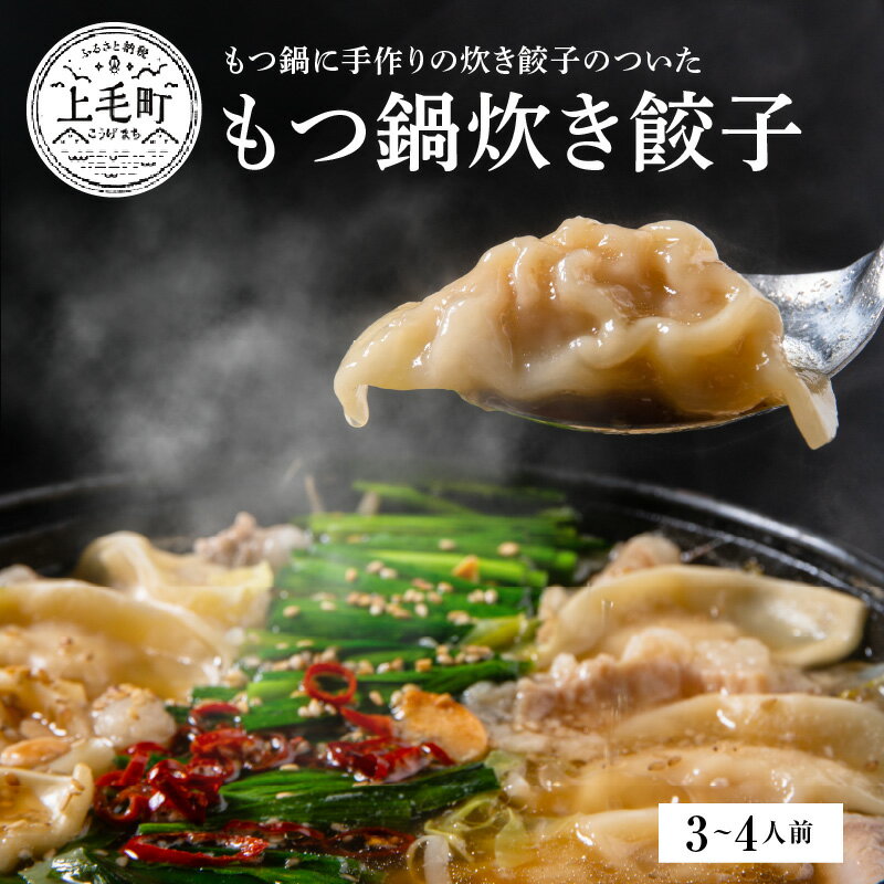 【ふるさと納税】ぶどうの樹 九州産和牛マル腸 もつ鍋炊き餃子 3～ 4人前 お取り寄せ お取り寄せグルメ 福岡県 上毛町 送料無料