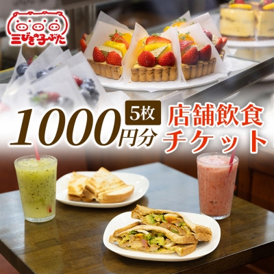 
                  ＜丸新の味をたっぷり満喫＞パフェやケーキを堪能できる店舗チケット (1,000円 × 5枚)×1【1741302】
                