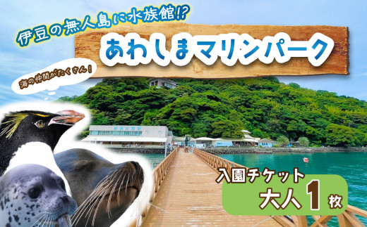 【大人1名】 あわしまマリンパーク 入園チケット 大人1名 水族館 イルカ アシカ ペンギン カエル館 沼津 西浦