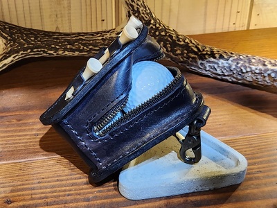 ゴルフボールケース　3個入り（ブラック） 本革 牛革 ゴルフ ゴルフボール ゴルフ用品 ゴルフボールケース ケース おしゃれ オリジナル レザー職人 手縫い フウネレザーファクトリー [BFAJ097