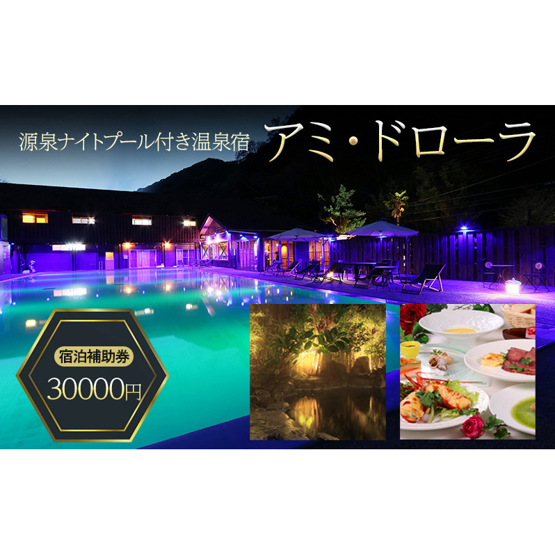 源泉 ナイトプール 付き温泉宿 アミ・ドローラ 宿泊 補助券 30000円 旅行 観光 ホテル 宿泊クーポン 宿泊チケット 静岡 静岡県