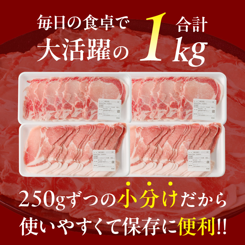 ≪訳あり≫宮崎県産豚ローススライス計1kg≪ロース・肩ロースどちらかのお届け≫ 肉 豚 豚肉 おかず 国産_T009-0103