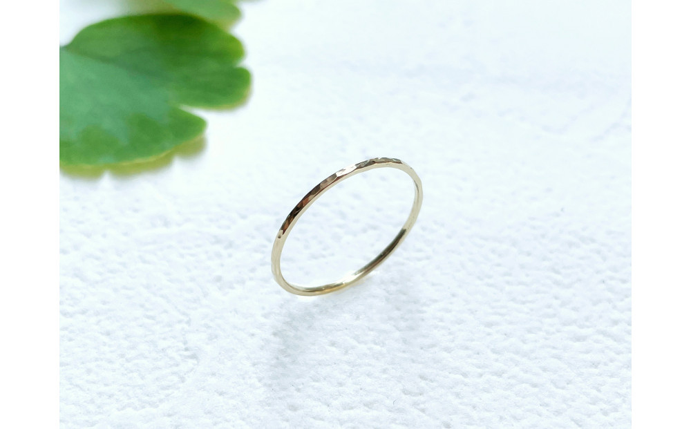 K10 丸つち目 極細リング（ハンドメイド）【サイズ：2号】 232238_WW130VC02