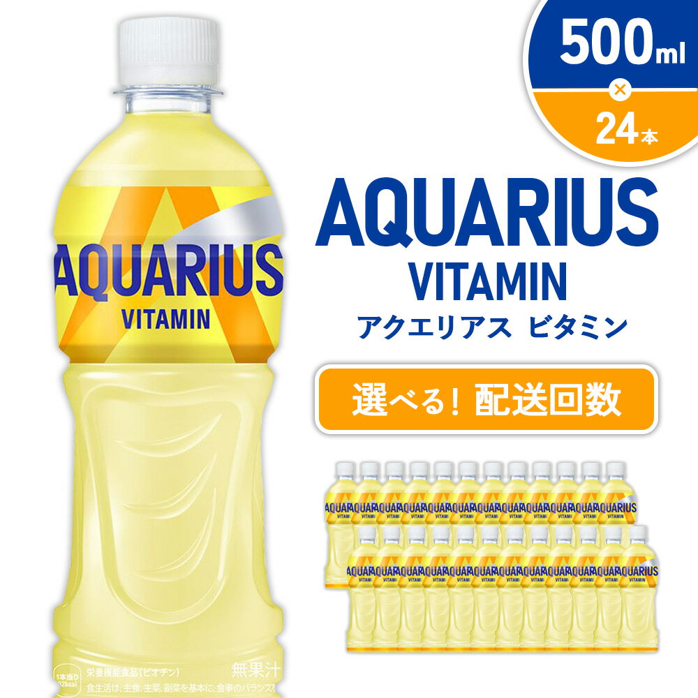 【ふるさと納税】【発送回数 選べる】アクエリアス ビタミン PET 500ml×24本 1ケース 定期便 2回（48本）3回（72本）水分補給 スポーツ飲料 清涼飲料水 常温 AQUARIUS コカ・コーラ 熱中症対策 送料無料 スポーツ 運動 ウォーキング ランニング マラソン レジャー 部活