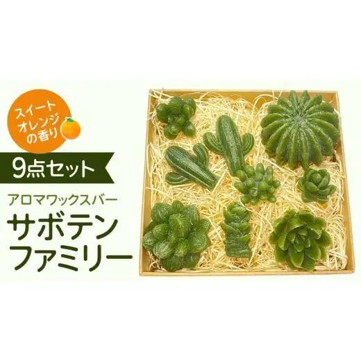 アロマワックスバー サボテンファミリー 9点セット ( スイートオレンジ / 緑色 )