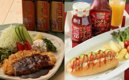 カントリーハーヴェストセット (ミニソース 3種、有機トマトケチャップ) 調味料 セット 詰合せ 食品添加物不使用 有機 トマトケチャップ ケチャップ ソース とんかつソース 中濃ソース ウスターソー