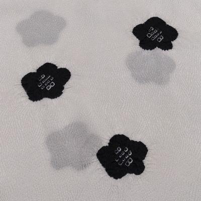 ふるさと納税 伊丹市 帯揚げ　輪出し　白地にブラック　和装 伝統技術 [54030418] |  | 03