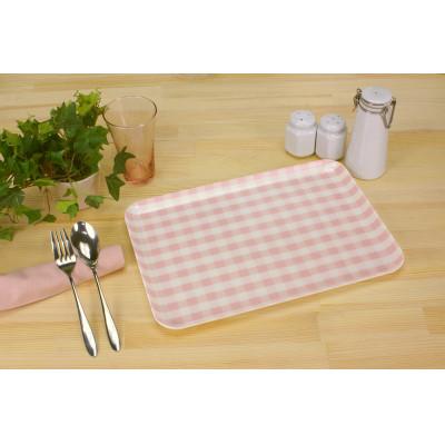 ふるさと納税 和歌山市 SRトレー M 33cm ミルキー チェック ピンク 2枚セット 電子レンジと食洗機対応のトレー |  | 01