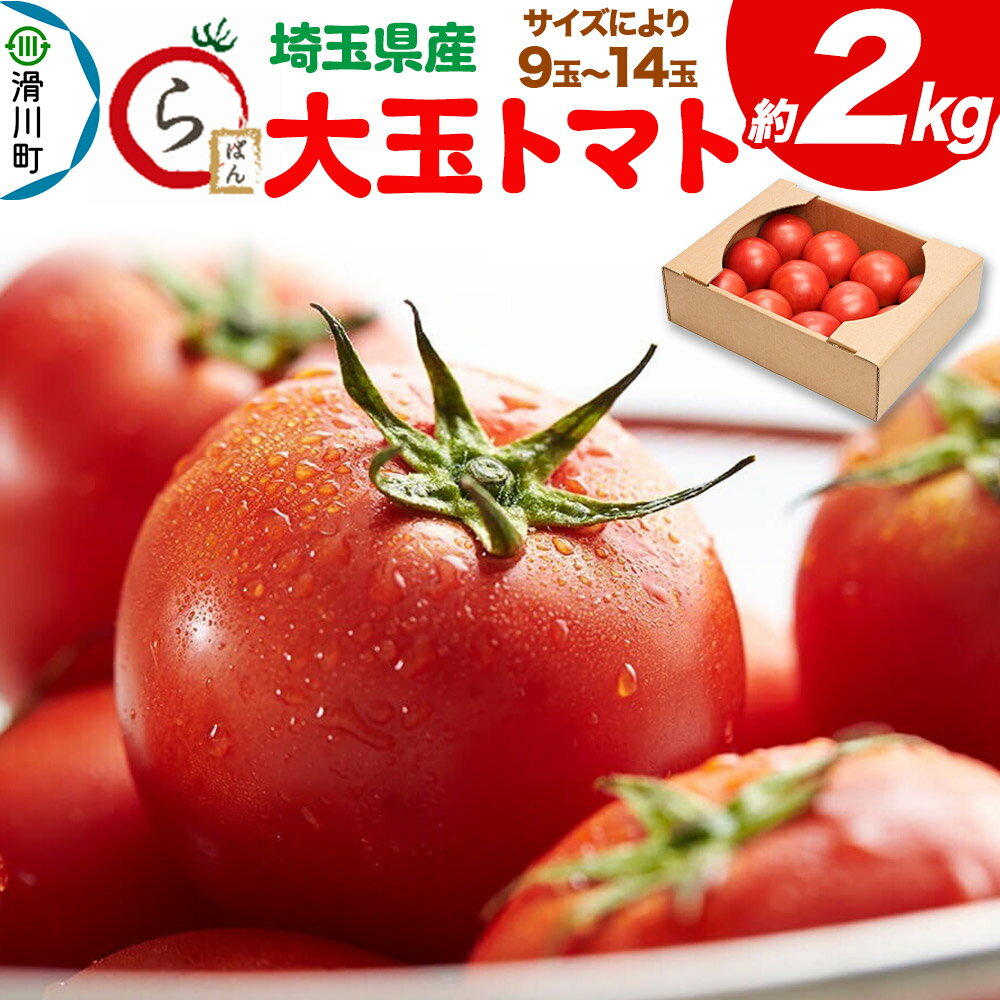 【ふるさと納税】大玉トマト 約2kg（サイズにより9玉〜14玉）埼玉県産 トマト