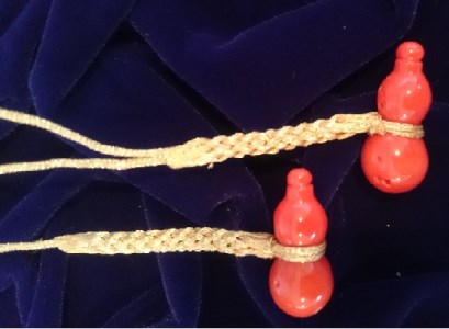 [051156]桃色珊瑚のひょうたんお守り