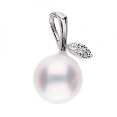 ふるさと納税 神戸市 【姫果】無調色 アコヤ真珠 ダイヤモンド PT900 ダイヤモンド ペンダントトップ