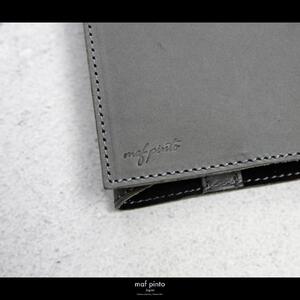 maf pinto (マフ ピント) レザーブックカバー 新書サイズ グレー 本革 日本製