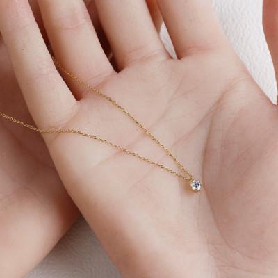 ふるさと納税 大津市 K18 金【0.2ct ラボダイヤモンドネックレス】クラウン王冠 輝き続ける美しさ 一粒ペンダント |  | 02