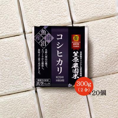 ふるさと納税 南魚沼市 令和7年産 南魚沼産 笠原農園米 コシヒカリ2合真空パック20個【簡易包装】