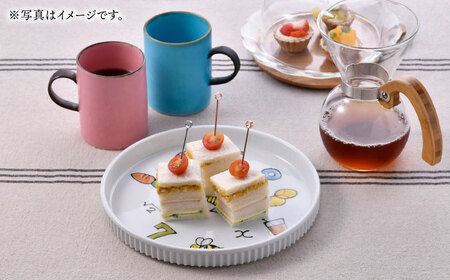 【波佐見焼】ペアマグカップ・プレート カラフル/数字柄 オリジナルセット【陶もと/奥川陶器】[NB132]