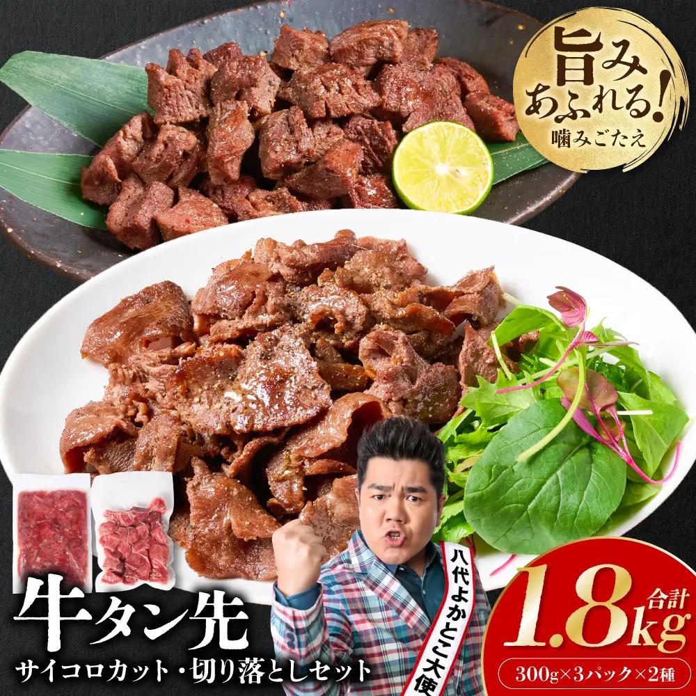 【訳あり】牛タン先 サイコロカット900g 切り落し900g セット 小分け 真空パック 合計1.8kg 塩ダレ タレ漬け込み カレー シチュー 煮込み料理 ステーキ 焼肉 野菜炒め 牛タン丼