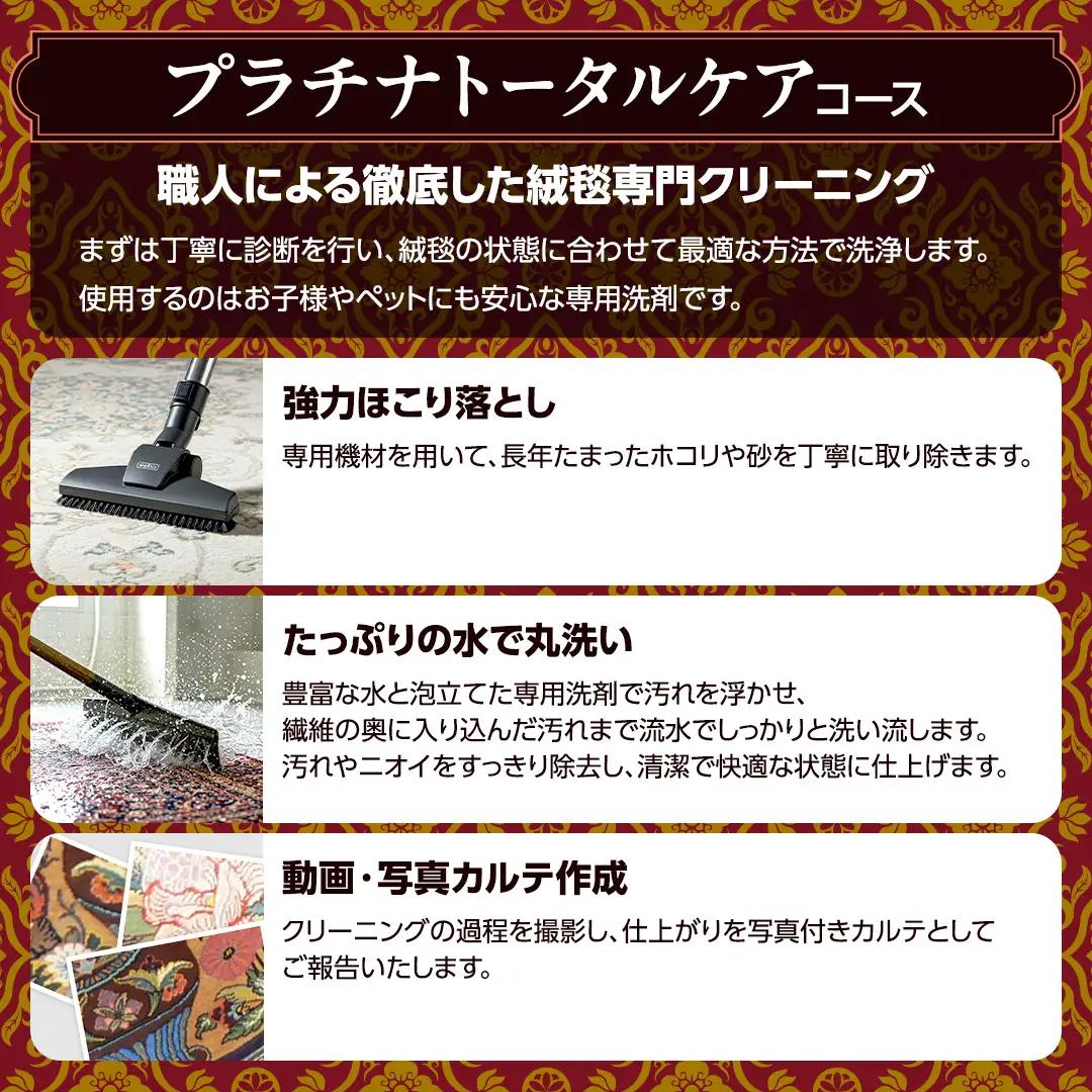 【シルク段通・ペルシャ絨毯】宅配 絨毯 クリーニング チケット │ プラチナトータルケアコース（3平米以内）約150cm×200cm