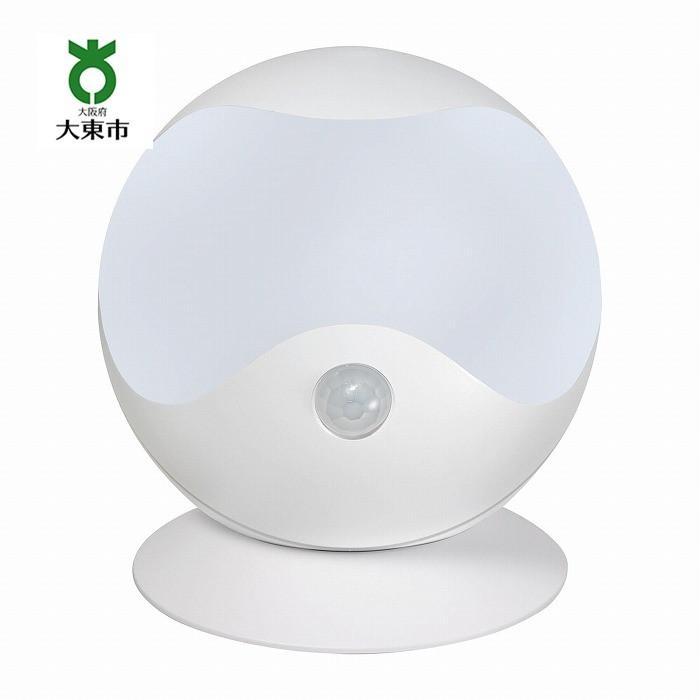 【ふるさと納税】LEDセンサー付ライト 電球色 ・ 白色 防雨 電池式 PM-L750W | ELPA　エルパ　LEDセンサー付ライト　球型　電球色　白色　電池式　人感センサーライト