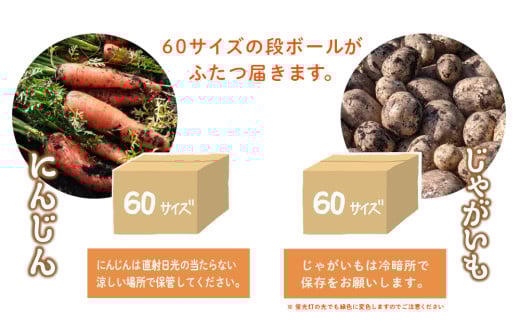 おにぎり坊主の土つき有機じゃがいもと有機にんじんのセット＿0085-011