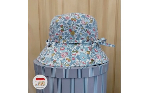 AO015【warmheart】リバティ(Betsy)×シャンブレーのリバーシブルハット/帽子(58.5cm)