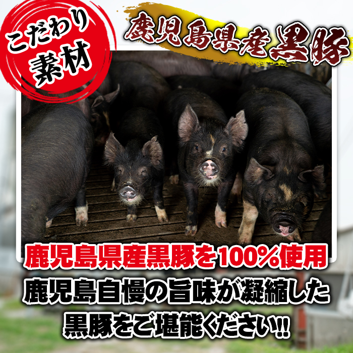 No.1156 鹿児島県産！黒豚ウインナー(計900g・8本入×6袋)【コワダヤ】